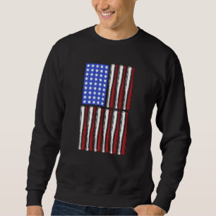 Sudadera Bata de béisbol USA Patriótica Bandera Americana J