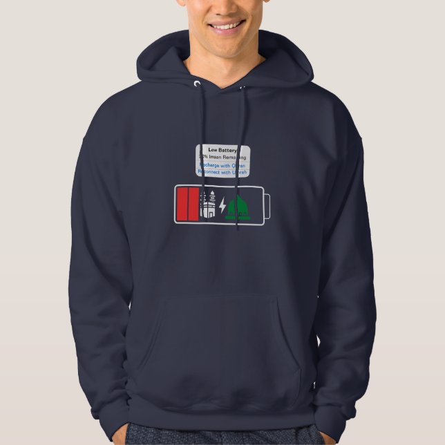 Sudadera Batería Baja – 20% restante Imaan | Personalizable (Anverso)