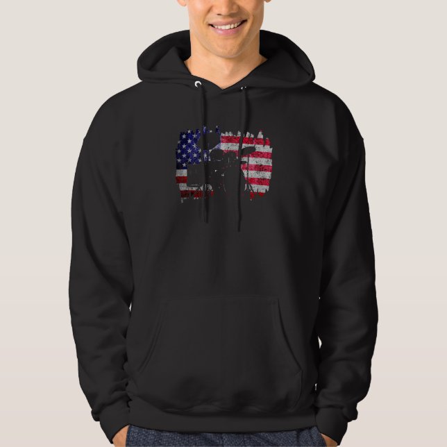 Sudadera Baterista de Rock de EE. UU. Angustiado (Anverso)