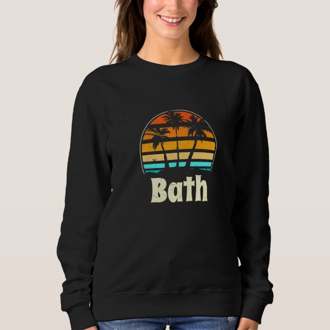 Sudadera Bath Maine Beach Me Beach Bum Us Cities Hol De Ver (Anverso)