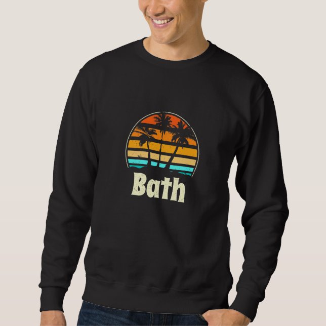 Sudadera Bath Maine Beach Me Beach Bum Us Cities Hol De Ver (Anverso)