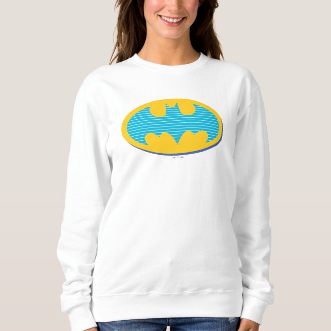 Sudadera Batman | Símbolo de franjas cian (Anverso)
