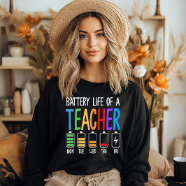 Sudadera Battery Life of a Teacher Women's Sweatshirt