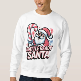 Sudadera Battle Ready Santa — Candy Cane Sword Christmas