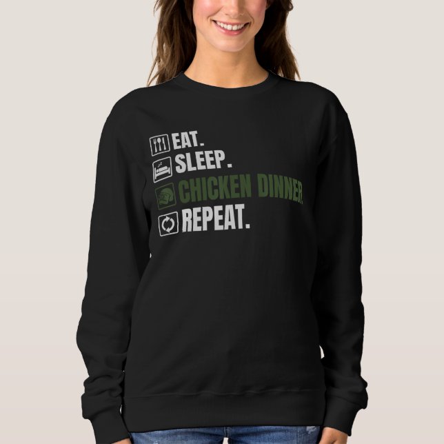 Sudadera Battle Royale Eat Sleep Chicken Dinner Repeat Men  (Anverso)