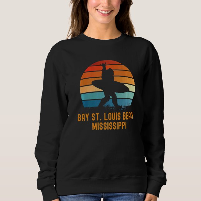 Sudadera Bay St Louis Beach Mississippi Sasquatch Souvenir (Anverso)