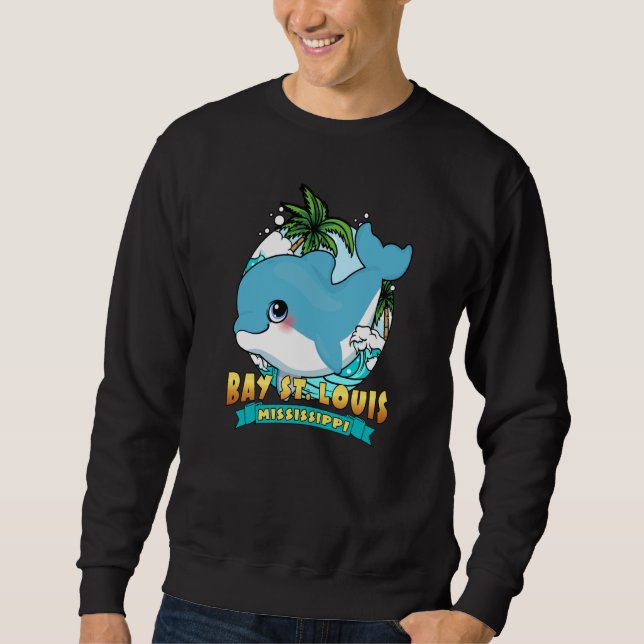 Sudadera BAY ST LOUIS MISSISSIPPI Cute Baby Dolphin Beach S (Anverso)