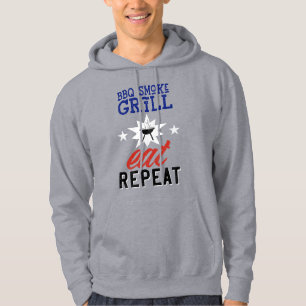Sudadera BBQ Smoke Grill come REPEAT vintage rústico