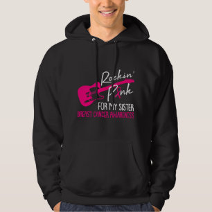 Sudadera BC Rockin Rosa Para Mi Hermana Guitarra Cáncer De