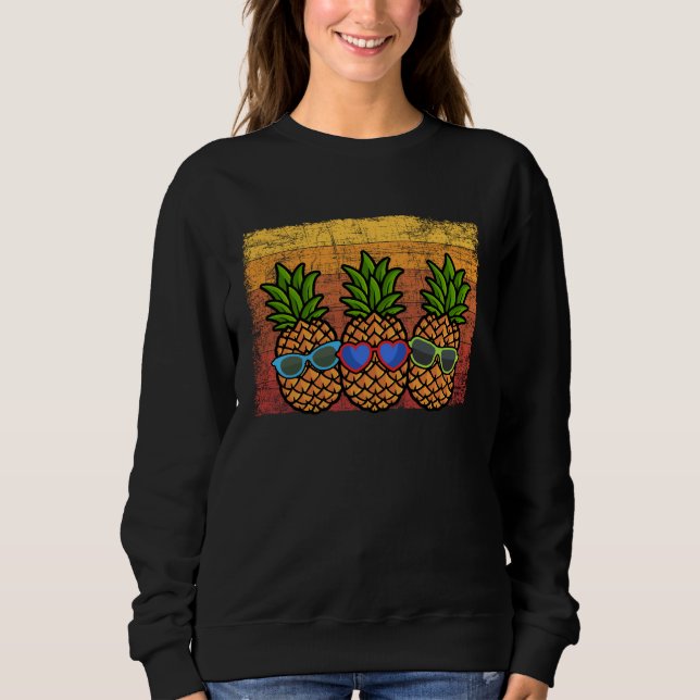 Sudadera Be A Pineapple Sunglasses  Hawaiian For Women Men (Anverso)