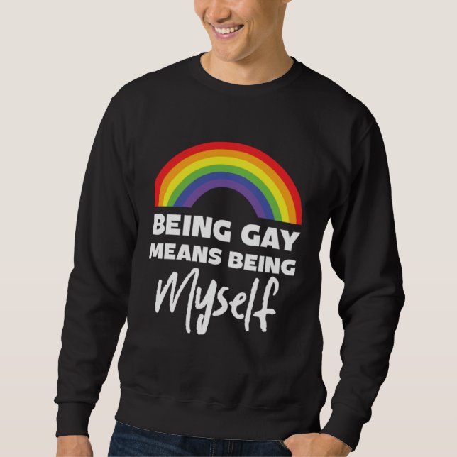 Sudadera Be Gay Myself Lesbian Bisexual Trans Gay Pride (Anverso)