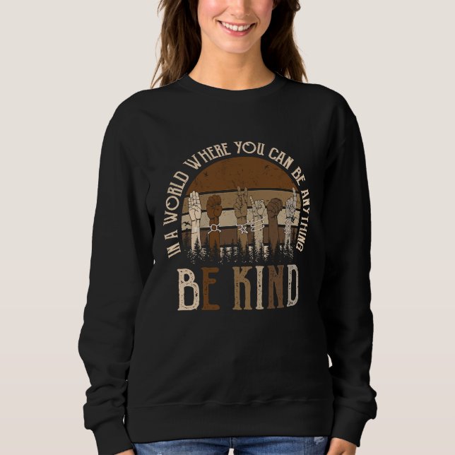 Sudadera Be Kind ASL Sign Language Inspirational Teacher Ki (Anverso)