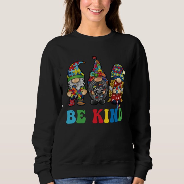 Sudadera Be Kind Autism Gnomes Sunflower Autism Awareness M (Anverso)