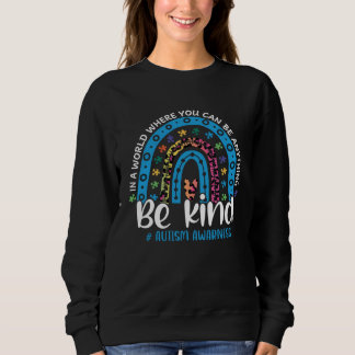 Sudadera Be Kind Autism Leopard Rainbow Awareness Choose Ki