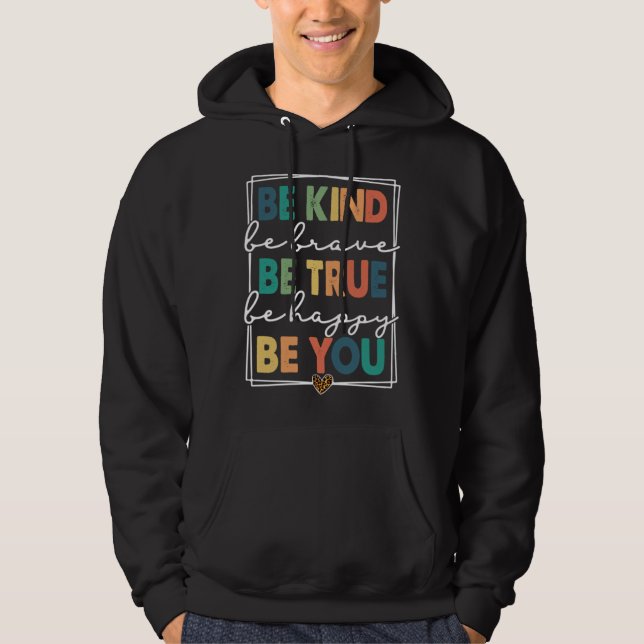 Sudadera Be Kind Be Brave Be True Be Happy Be You leopard p (Anverso)