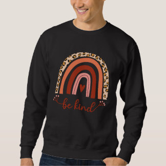 Sudadera Be Kind Boho Rainbow Motivation Cheetah Heart Love