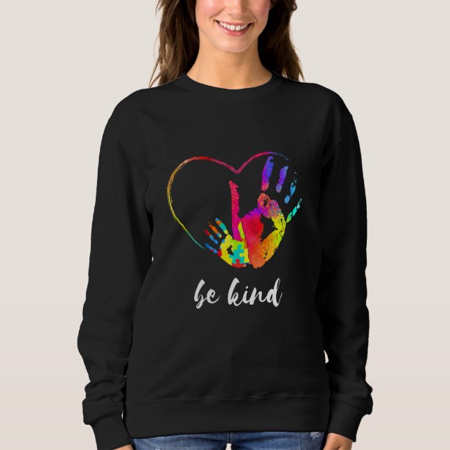 Sudadera Be Kind Cute Puzzle World Autism Awareness Mes (Anverso)