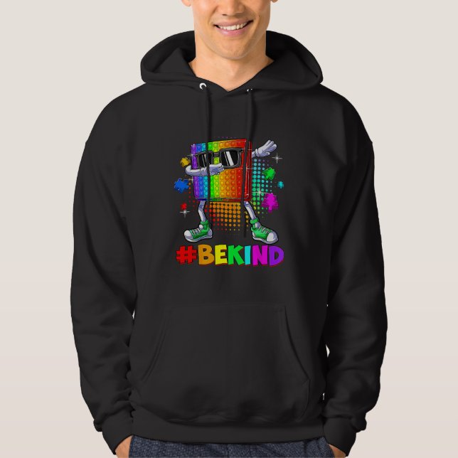Sudadera Be Kind Dabbing Puzzle Pop It Pitism Awarene (Anverso)