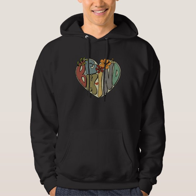 Sudadera Be Kind Inspirational Kindness Vintage Hearts Flow (Anverso)