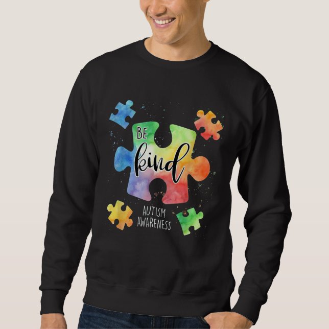 Sudadera Be Kind Puzzle Pieces Cute Autism Awareness Puzzle (Anverso)
