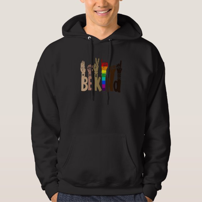 Sudadera Be Kind Sign Language Rainbow Be Kind Hands For LG (Anverso)