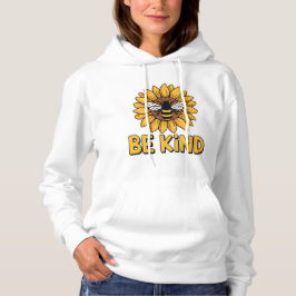 Sudadera Be Kind Sunflower Bee Design Positive Kindness