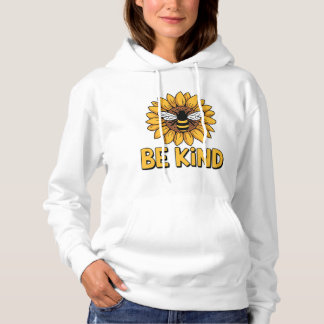 Sudadera Be Kind Sunflower Bee Design Positive Kindness