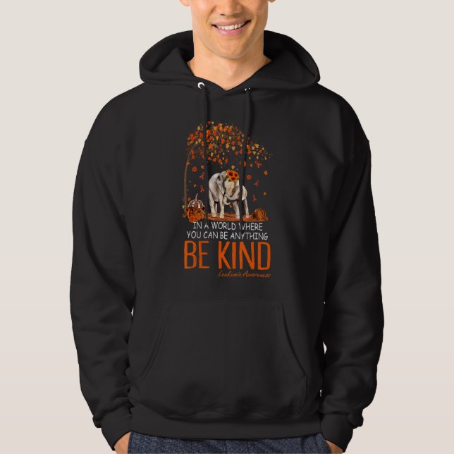 Sudadera Be Kind Tree Elephant Naranja Leukemia Awareness A (Anverso)