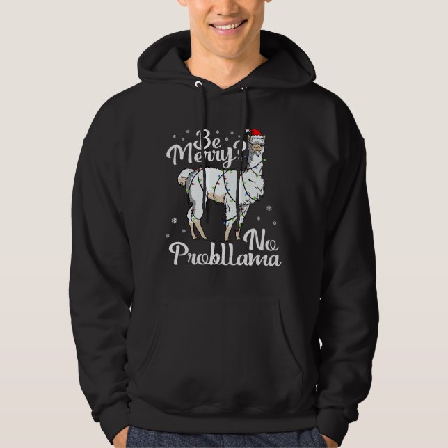 Sudadera Be Merry No Probllama Santa Llama Navidades (Anverso)