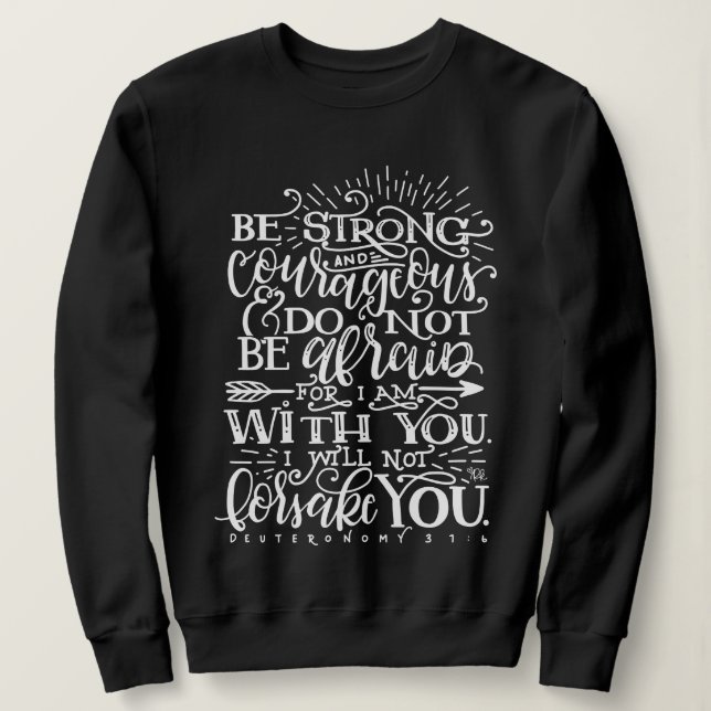 Sudadera Be Strong & Courageous Bible Verse Crewneck (Anverso del diseño)