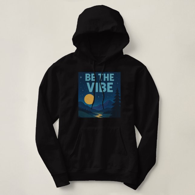 Sudadera “Be The Vibe” Retro Crayon Nightscape Aesthetic (Diseño del anverso)
