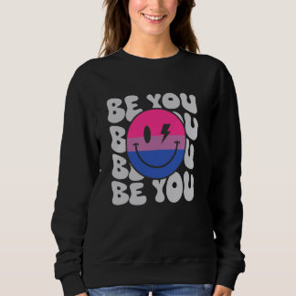 Sudadera Be You Groovy Smile Face Hippie LGBTQ Bisexual Pri