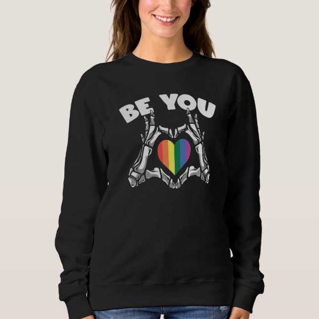 Sudadera Be You LGBT Gay Hearts Rainbow Pride Gay Rights Pr (Anverso)