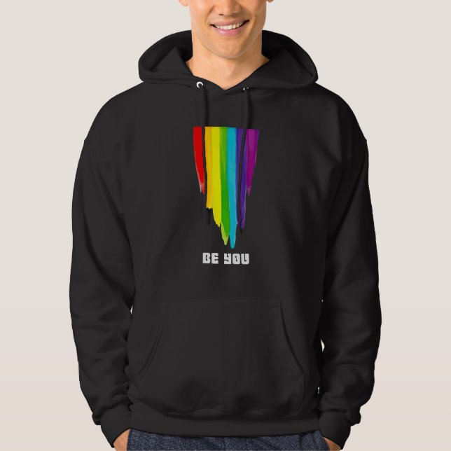 Sudadera Be You Pride Rainbow LGBTQ Flag Love Is Love Gay L (Anverso)