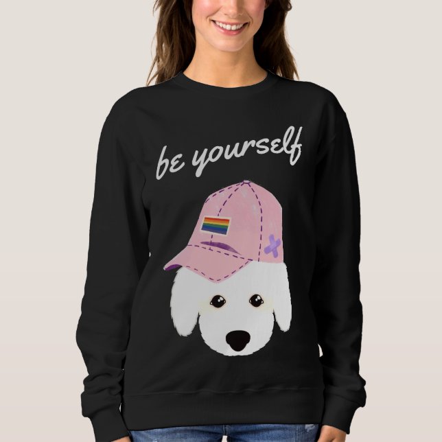 Sudadera Be Yourself Rainbow Gorra Poodle (Anverso)