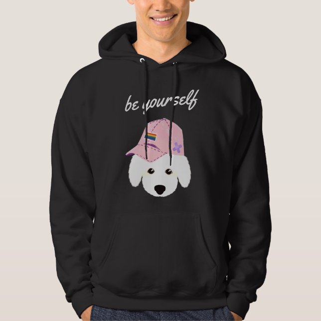 Sudadera Be Yourself Rainbow Gorra Poodle (Anverso)