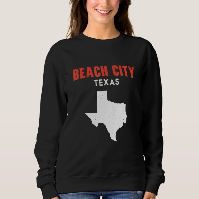 Sudadera Beach City Texas USA State America Travel Texas (Anverso)