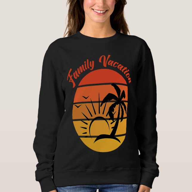 Sudadera Beach Family Vacation Palms Sunset Holiday Matchin (Anverso)