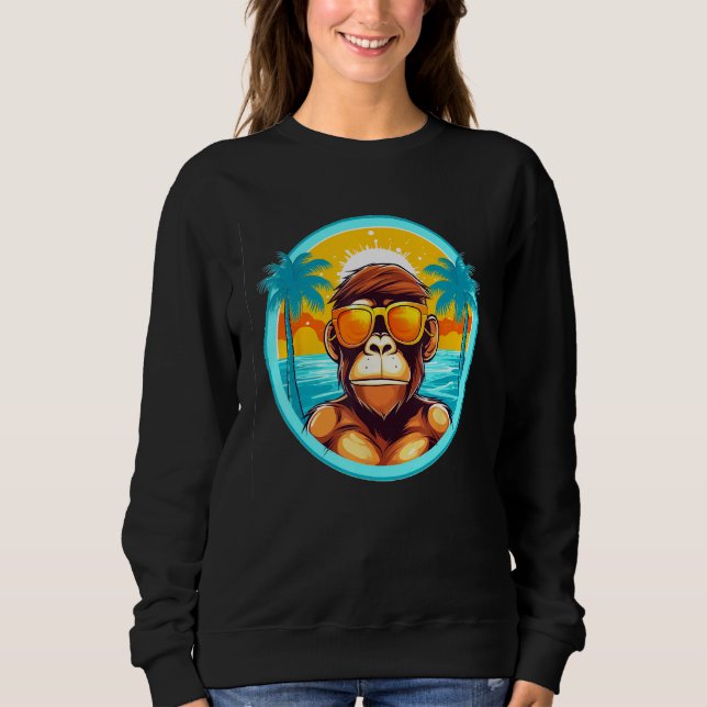 Sudadera Beach Life with a Monkey Twist Eye Catching Summer (Anverso)