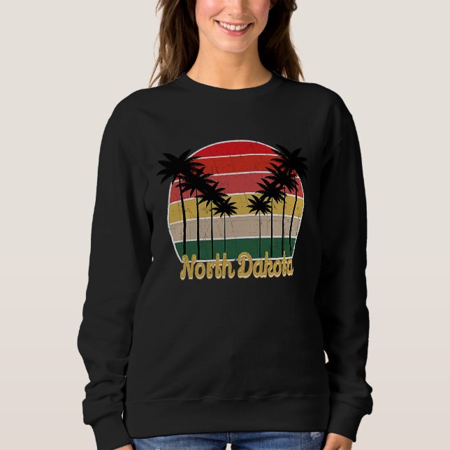 Sudadera Beach Lover  Retro North Dakota  Summer Grunge (Anverso)