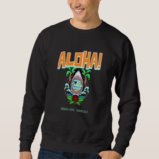 Sudadera Beach Lyph Aloha Ocean Shark Beach Honalulu Vacati (Anverso)