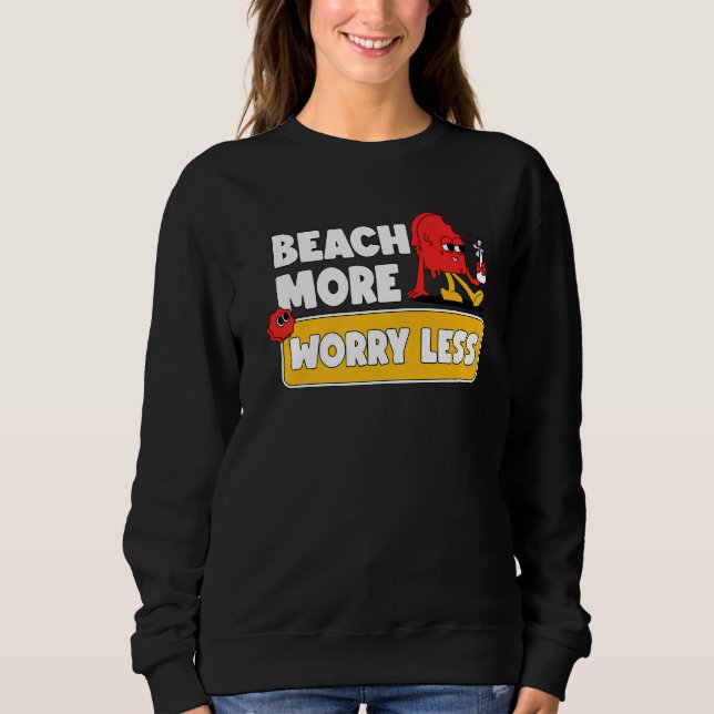 Sudadera Beach More Worldwide Menos Vacaciones Vibes De Ver (Anverso)