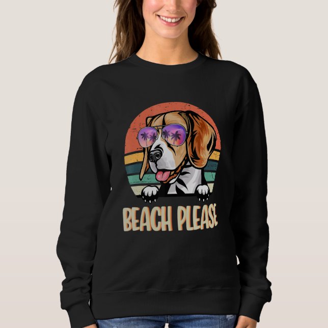 Sudadera Beach Please Beagle Hawaii Beach Hello Summer Vaca (Anverso)