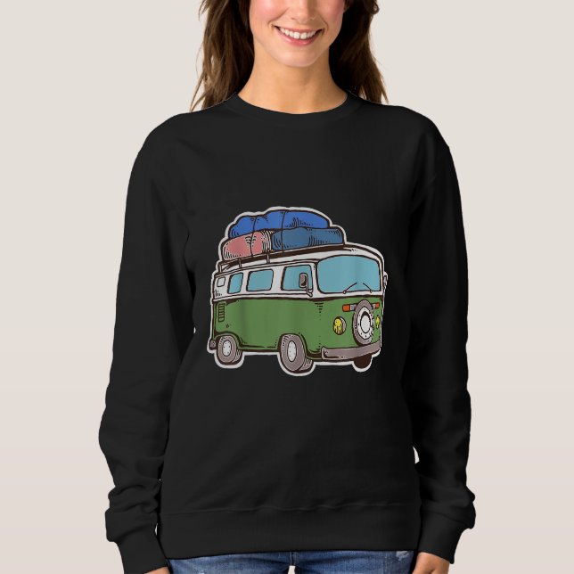 Sudadera Beach Surf Board Van Surfer Vacation Re de verano  (Anverso)
