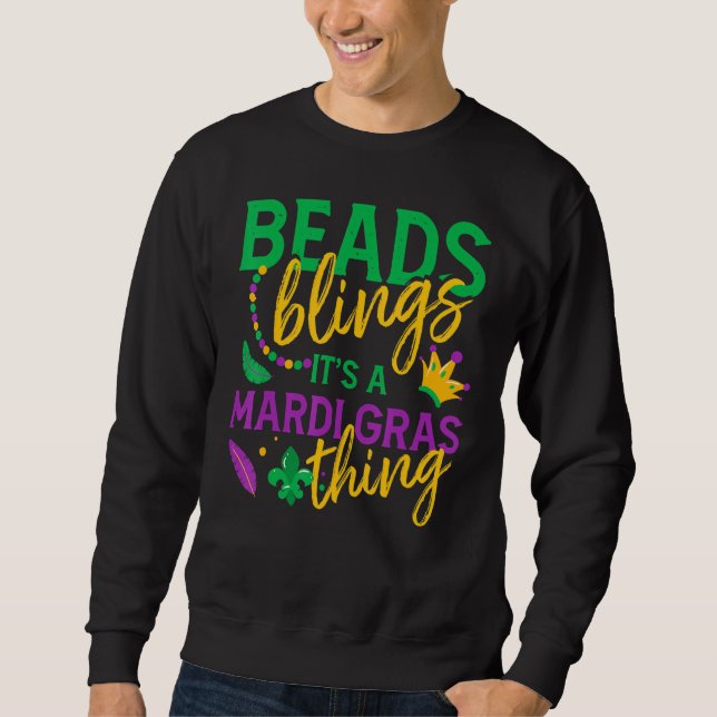 Sudadera Beads & Bling It's A Mardi Gras Thing Guay 2 (Anverso)
