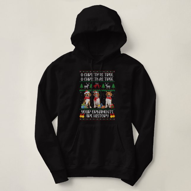 Sudadera Beagle Christmas Tree Funny Pajama Beagle Amantes  (Diseño del anverso)
