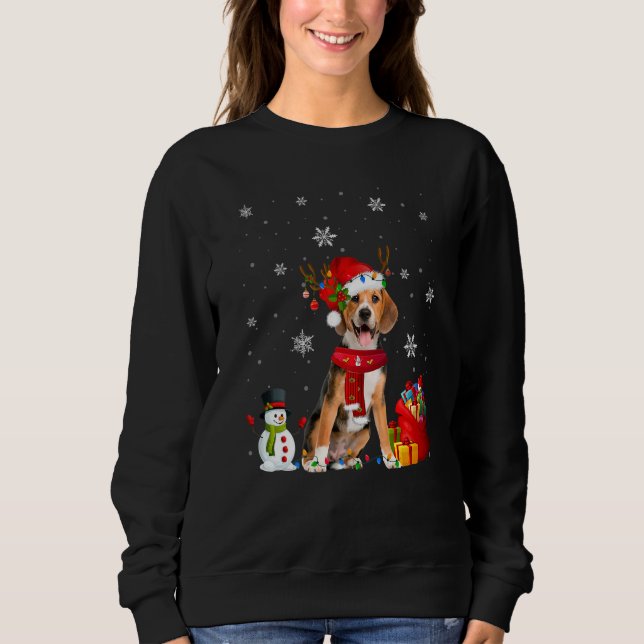Sudadera Beagle Christmas Tree Ilumina Perro Cachorro (Anverso)