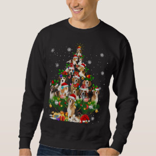 Sudadera Beagle Christmas Tree Ilumina un regalo divertido 