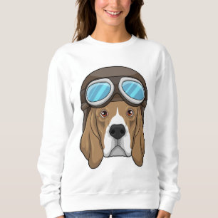 Sudadera Beagle como piloto con gorra piloto
