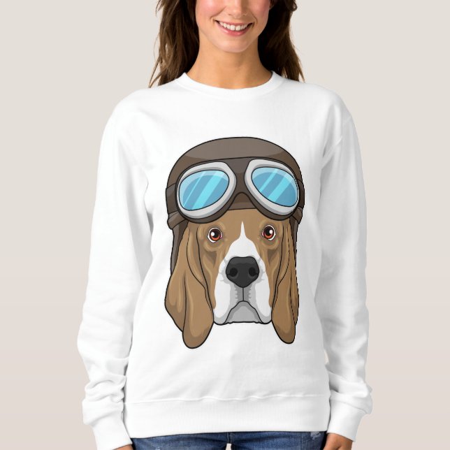 Sudadera Beagle como piloto con gorra piloto (Anverso)